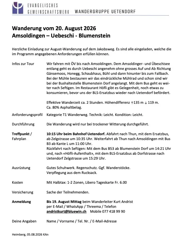 Wanderung Amsoldingen-Uebeschi-Blumenstein